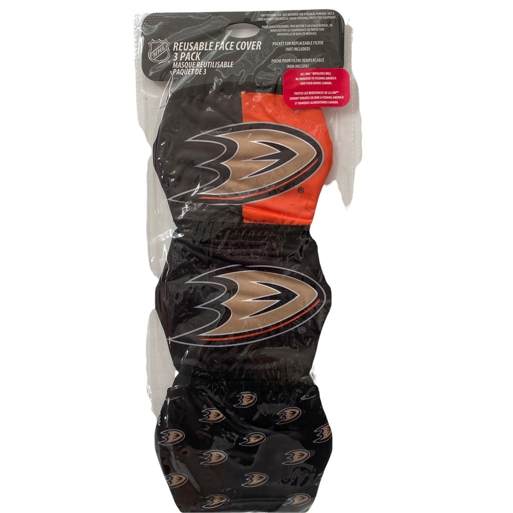 NHL Anaheim Ducks Reusable Face Cover 3 Pack Hockey B32 - Picture 3 of 10